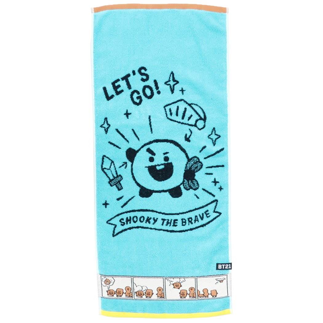 BT21 キャラクター フェイスタオル 制菌 ジャガード ロングタオル コミックタッチ SHOOKY LINE FRIENDS グッズ プレ