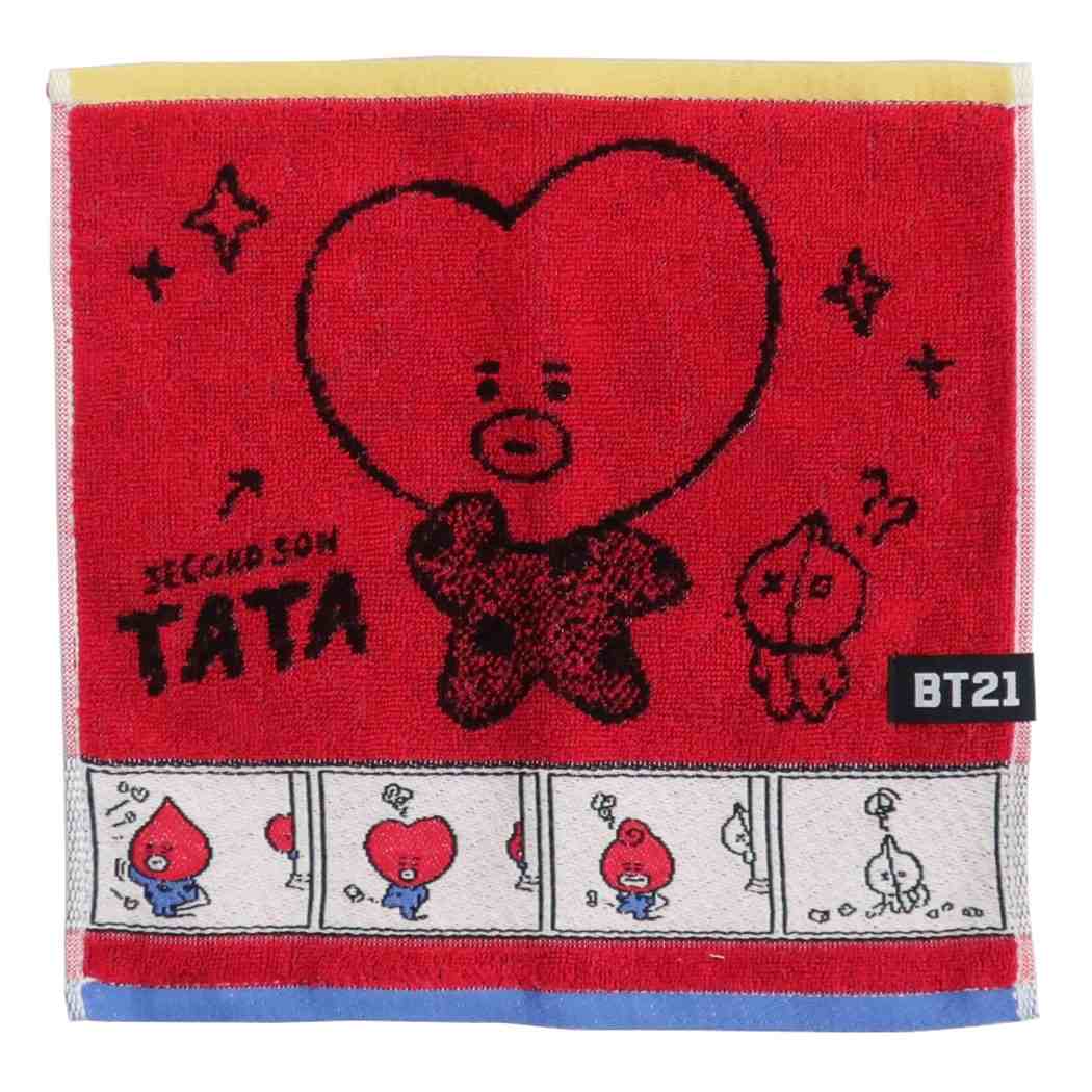 BT21 ミニタオル 制菌 ジャガード ハンカチタオル コミックタッチ TATA LINE FRIENDS 丸眞 プレゼント 男の子