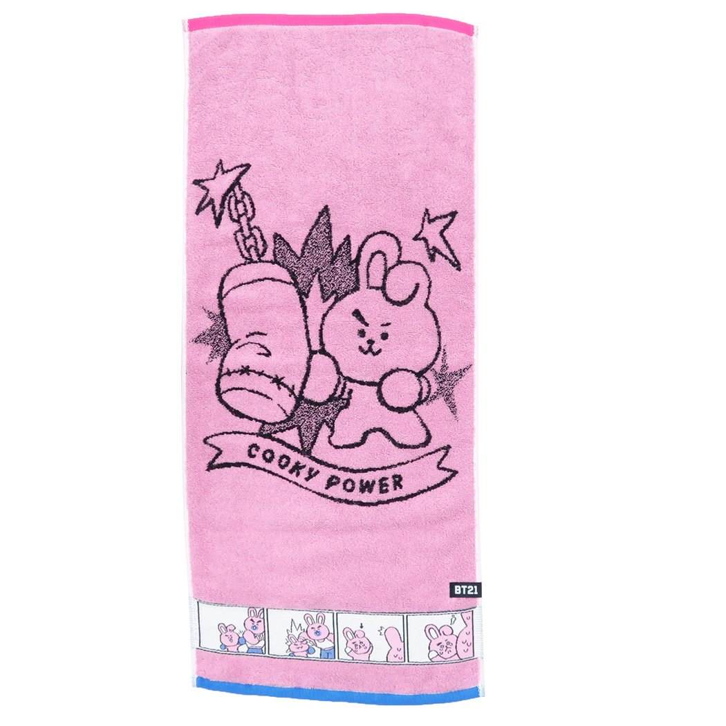 BT21 グッズ フェイスタオル キャラクター 制菌 ジャガード ロングタオル コミックタッチ COOKY LINE FRIENDS プレゼ