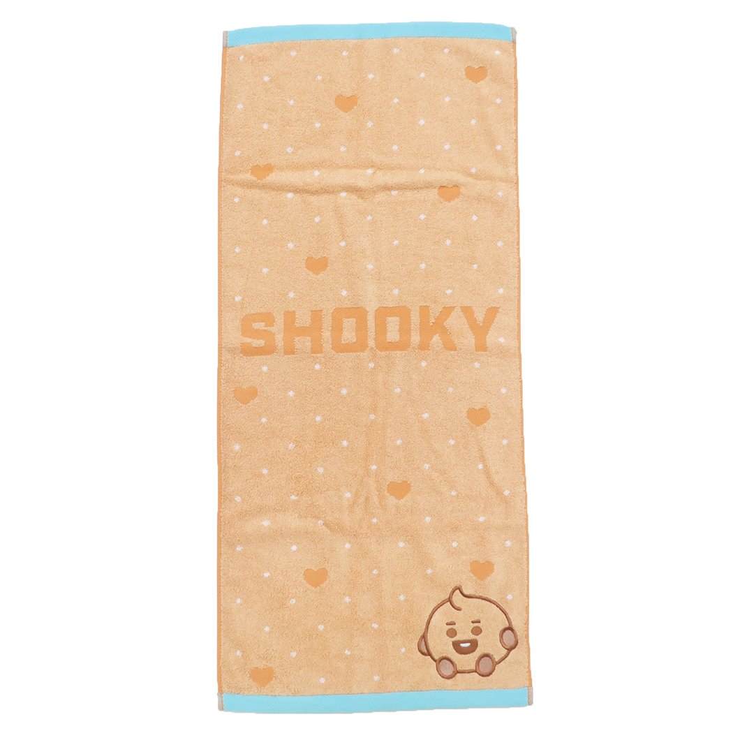 BT21 キャラクター フェイスタオル ジャガード ロングタオル キュート SHOOKY プレゼント 男の子 女の子 ギフト