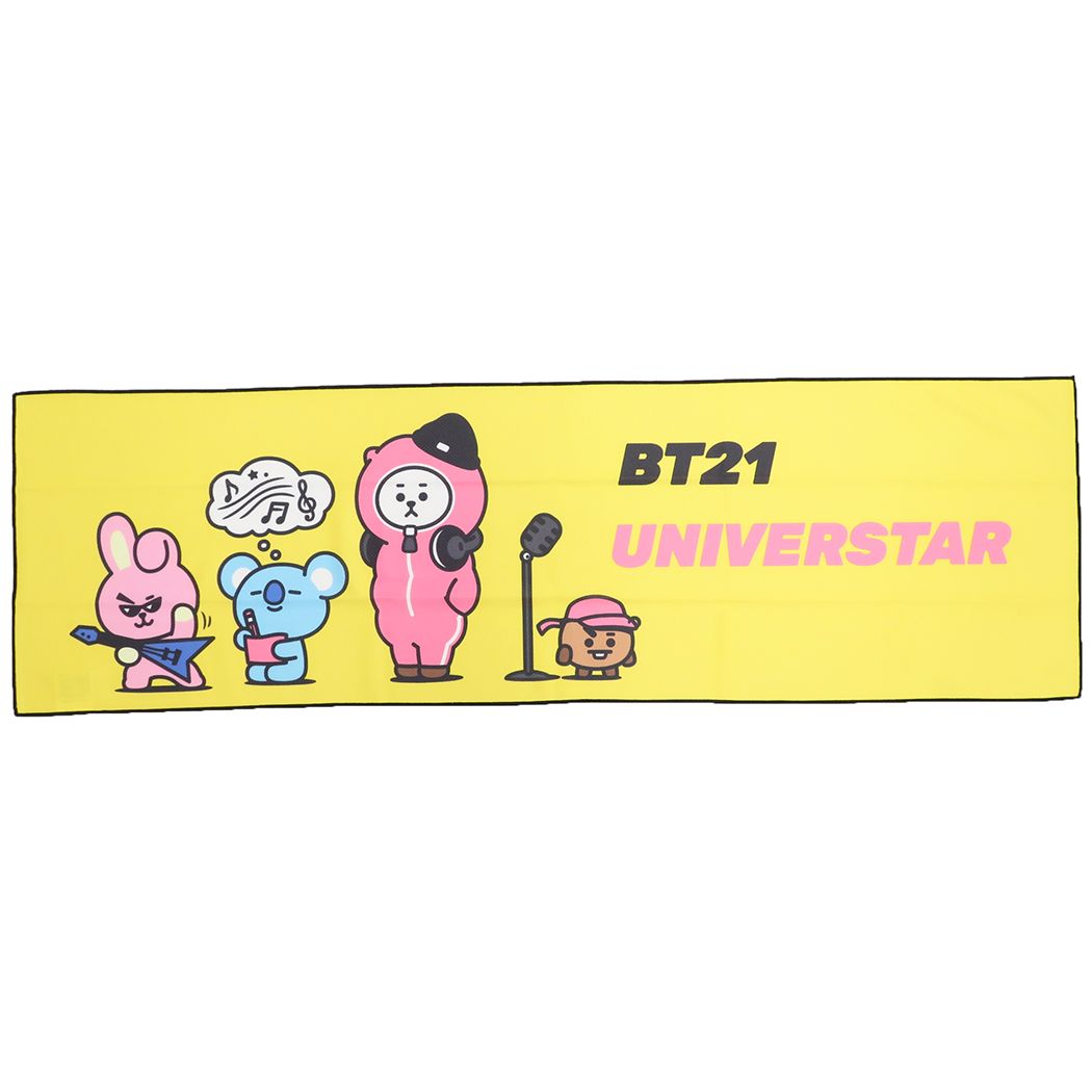 BT21 クールロングタオル 夏用 ひんやりタオル イエロービート LINE FRIENDS キャラクター プレゼント 男の子 女の子