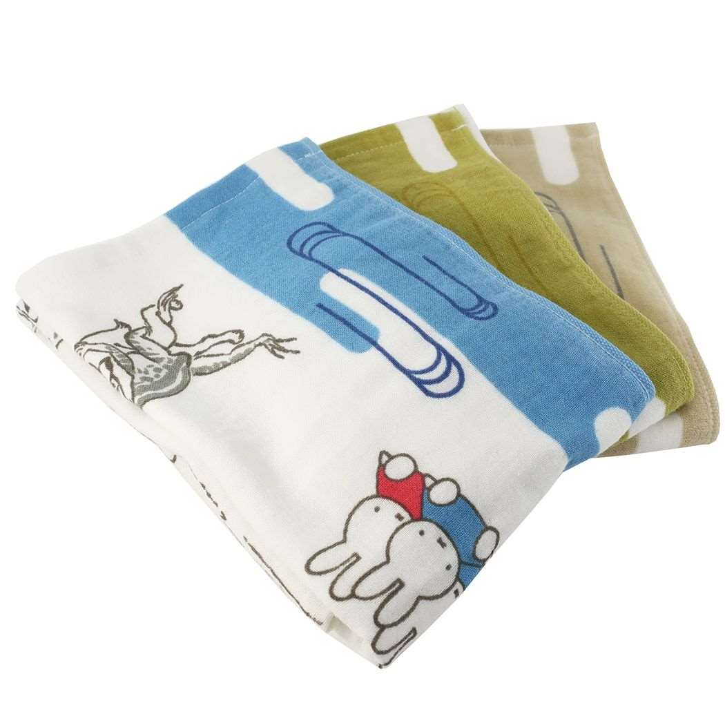 ミッフィー 鳥獣人物戯画 グッズ フェイスタオル ディックブルーナ 絵本キャラクター 片面ガーゼ ロングタオル 弓仲間 プレゼント 男