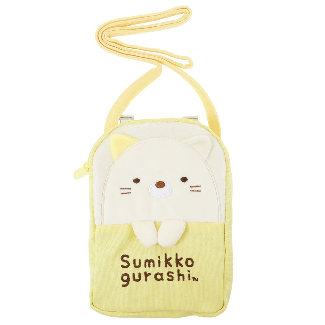 すみっコぐらし キャラクター クリップポケット マスコットポケットポーチ ショルダー付き ひょっこりねこ プレゼント 男の子 女の子