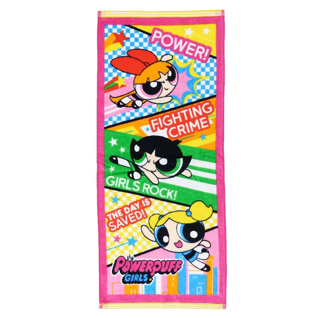 パワーパフガールズ ロングタオル フェイスタオル コミックパワー キャラクター