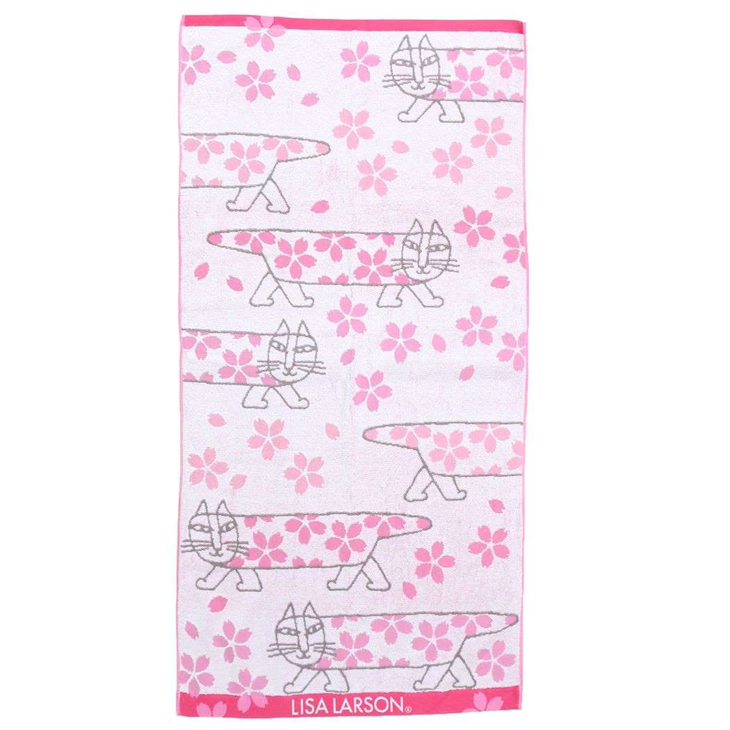 リサラーソン バスタオル ジャガード バスタオル 桜マイキー 丸眞
