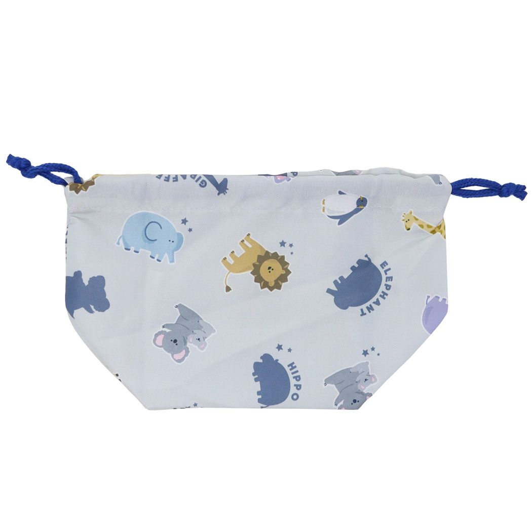 ランチ巾着 マチ付きランチバッグ お弁当きんちゃくポーチ どうぶつ 新入学 ニシオ