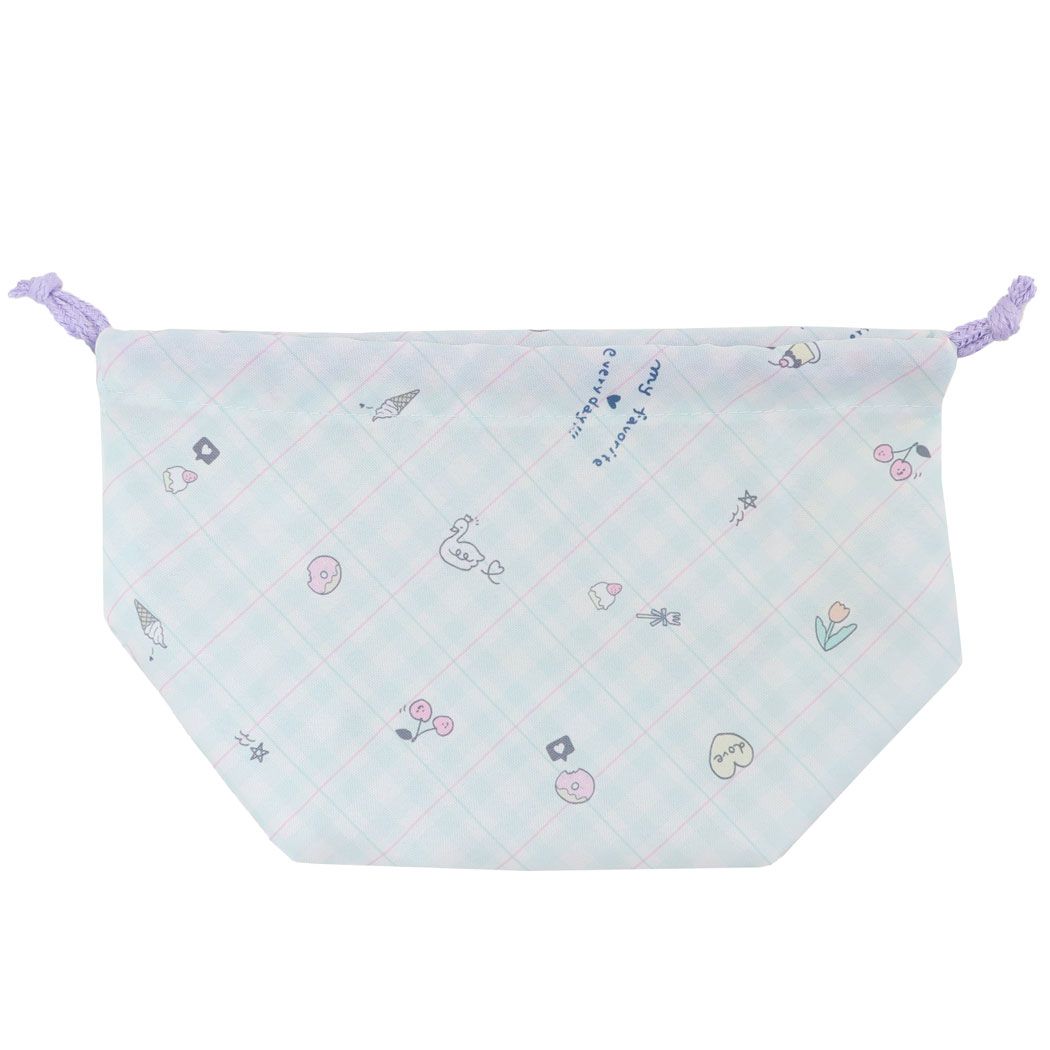 ランチ巾着 マチ付きランチバッグ お弁当きんちゃくポーチ キュートモチーフ 新入学