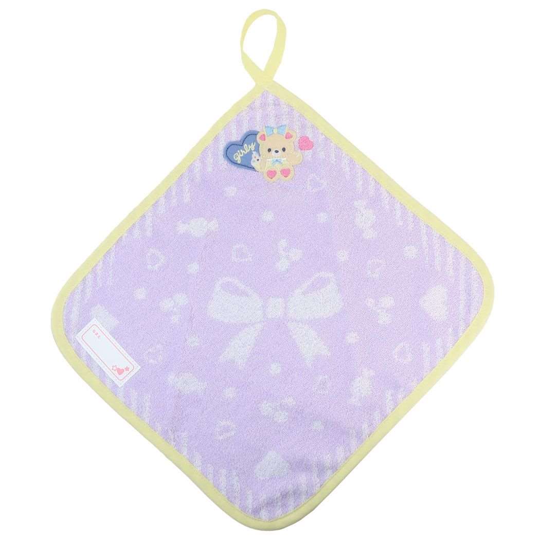 ループタオル 幼稚園ループ付きハンドタオル 甘撚り ハッピーベア 新入学 ニシオ