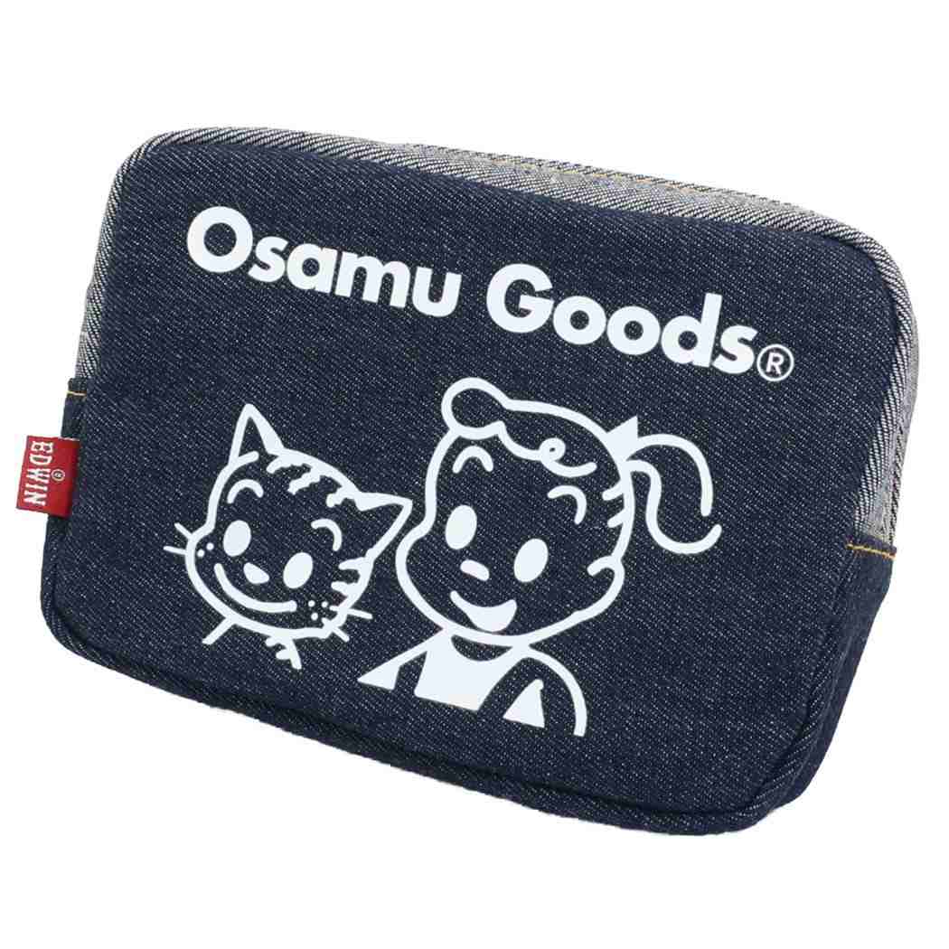 オサムグッズ コスメポーチ デニム スクエア ポーチ EDWINコラボ Osamu Goods ナカジマコーポレーション プレゼント