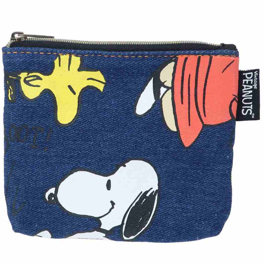 スヌーピー ティッシュポーチ ピーナッツ ミニポーチ キャラクター ビッグパターンDenim