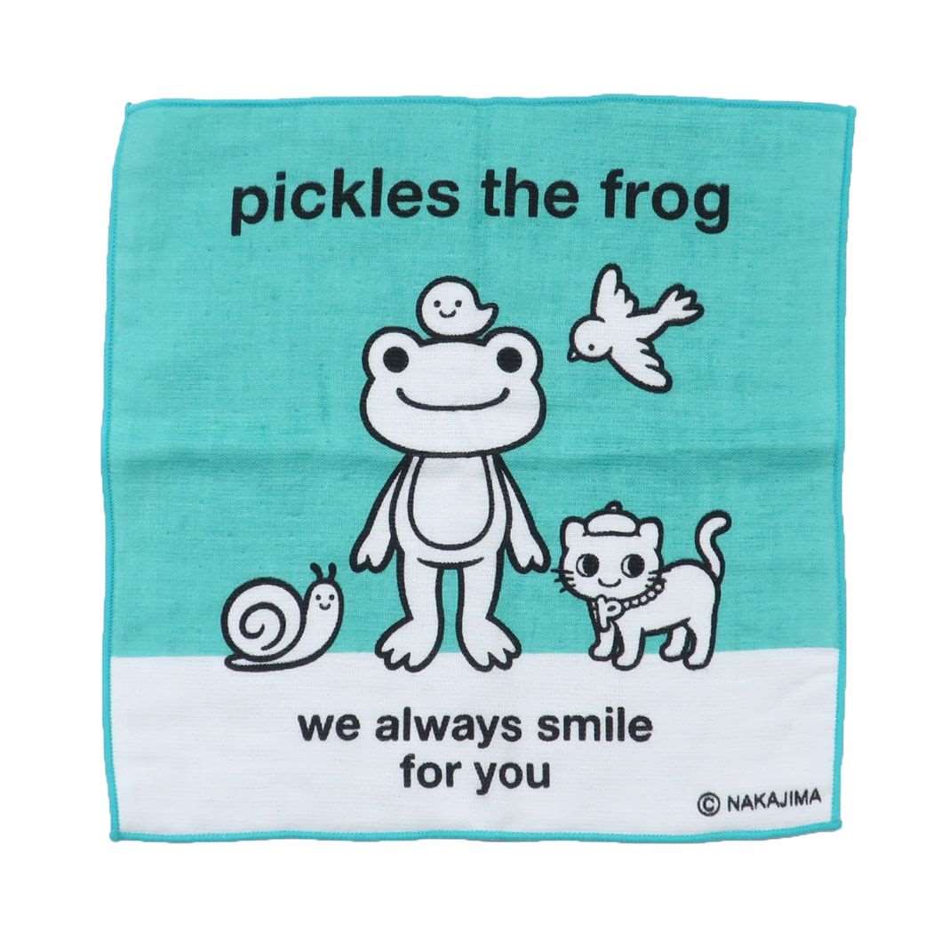 かえるのピクルス キャラクター ハンカチ タオルハンカチ alweys smile