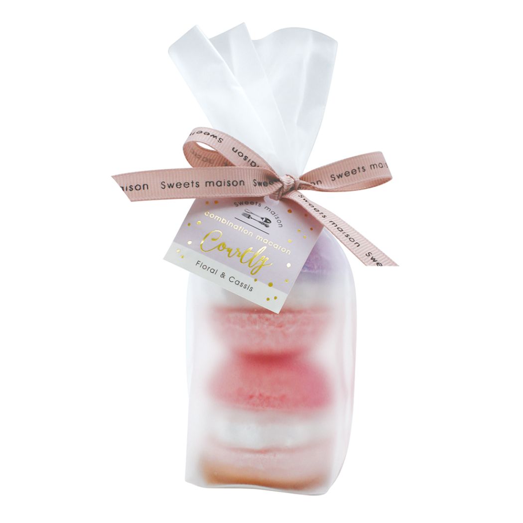 コンビネーションマカロン バスフィズ 2個セット コートリー スウィーツメゾン 入浴剤 ノルコーポレーション フローラル&カシス プレゼント