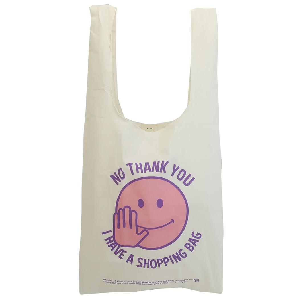 エコバッグ マルシェバッグ コットン スマイリー NO THANK YOU SMILE! Smiley Face オクタニコーポレーション