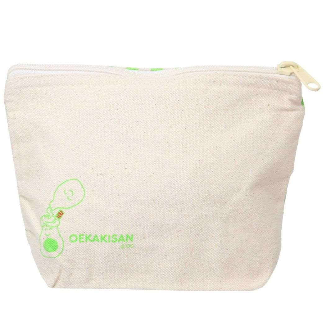 おえかきさん POUCH マチ有り キャンバスポーチ コスメポーチ あぼかどさんとまよさん かわいい