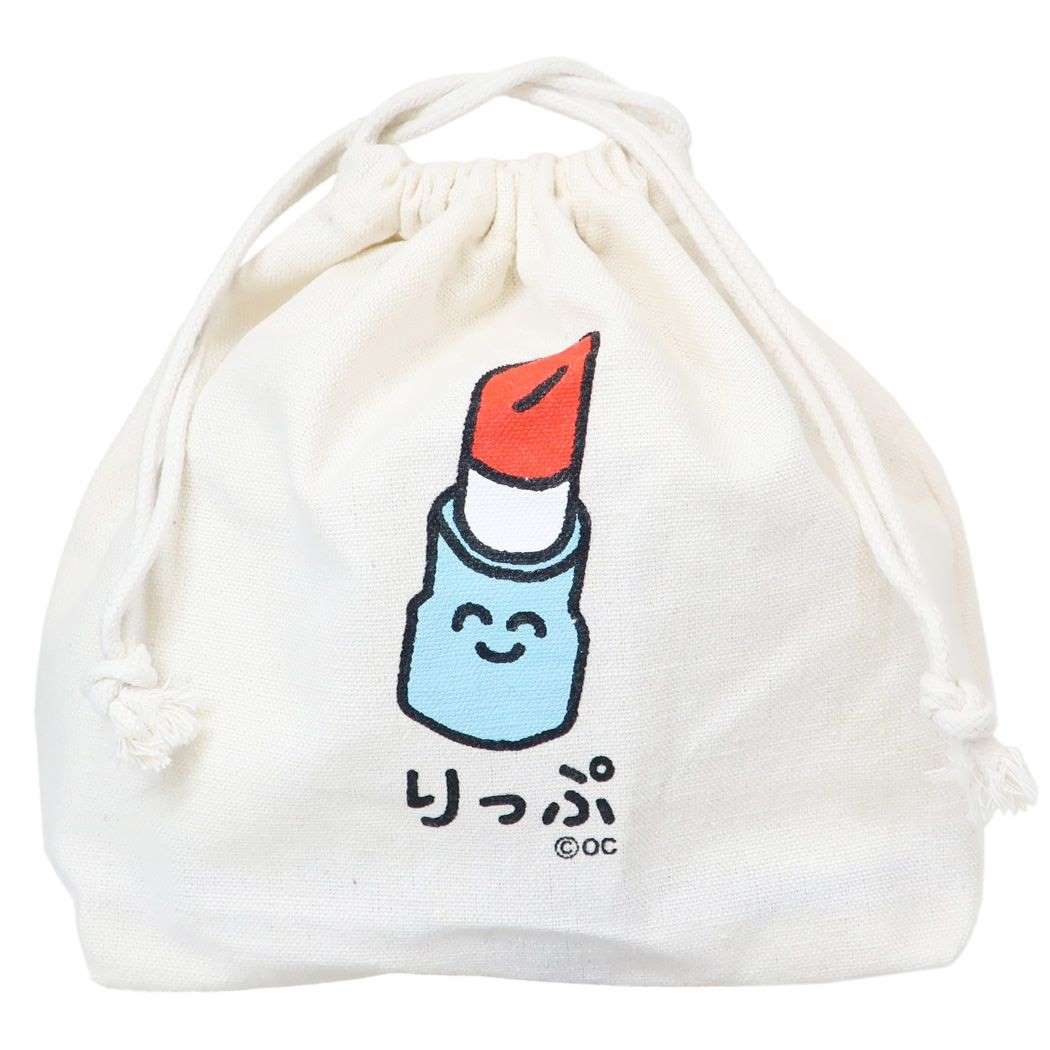 おえかきさん おもしろ雑貨 巾着袋 マチ付ききんちゃくポーチ りっぷさん プレゼント 男の子 女の子 ギフト