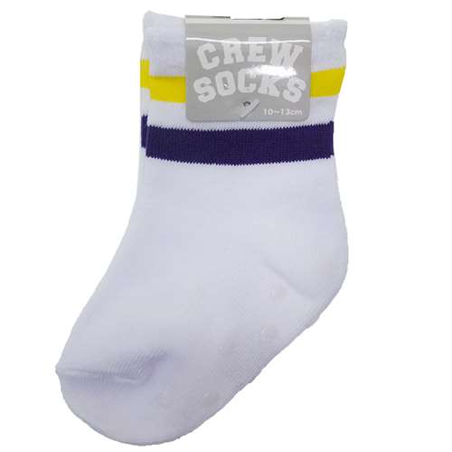 2 LINE ベビークルーソックス 新生児足首靴下 WHITE PURPLE YELLOW オクタニコーポレーション 10~13cm かわいいクリスマ