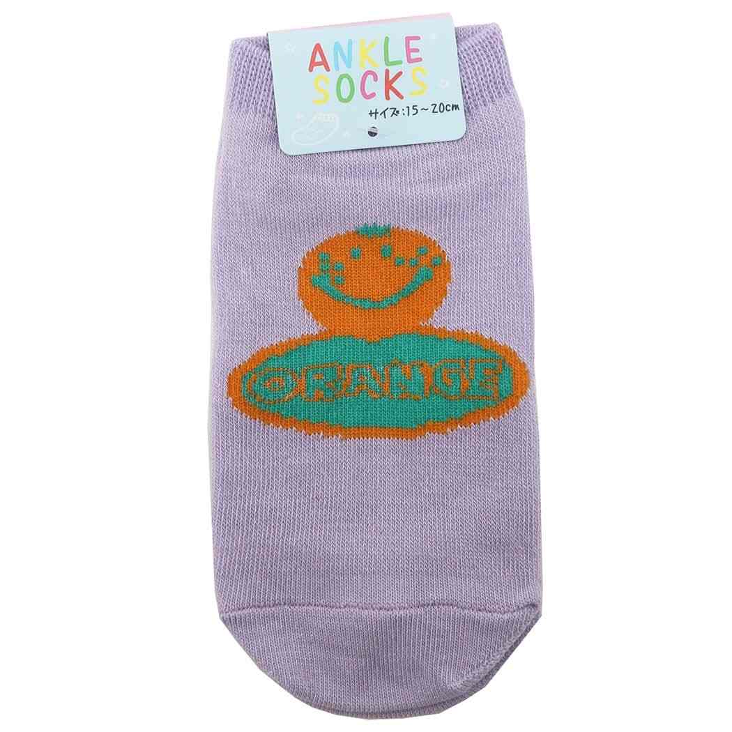 靴下 子供用 おえかきシリーズ SMILE ORANGE キッズ アンクル ソックス オクタニコーポレーション プレゼント 男の子 女