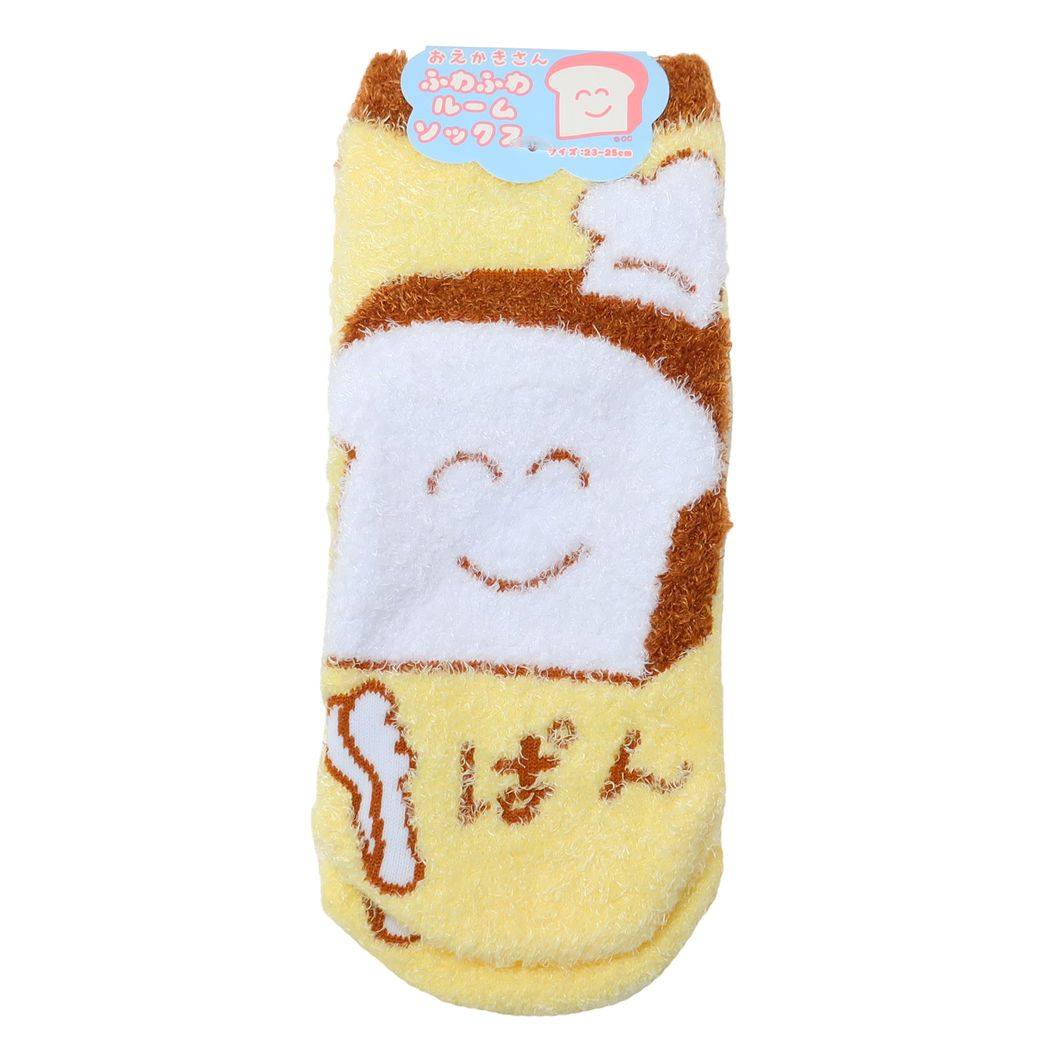 おえかきさんシリーズ ふわふわルームソックス もこもこソックス ぱんさん キャラクター