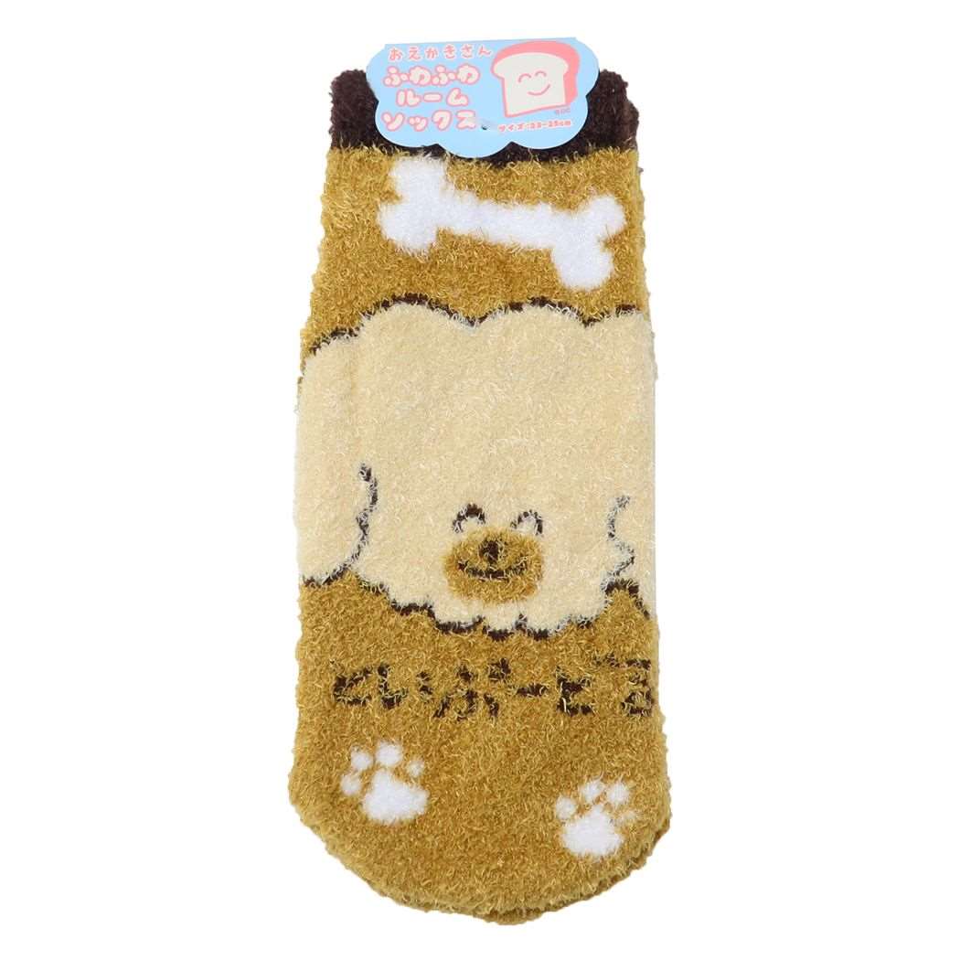 おえかきさんシリーズ キャラクター もこもこソックス ふわふわルームソックス といぷーどるさん