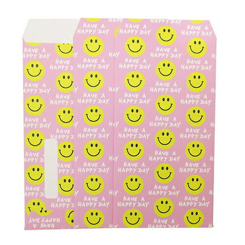 ポチ袋 長札 金封 Ｌ 3枚セット SMILE YELLOW＆PINK オクタニコーポレーション おとしだま袋 封筒 おもしろ雑貨 プレゼン