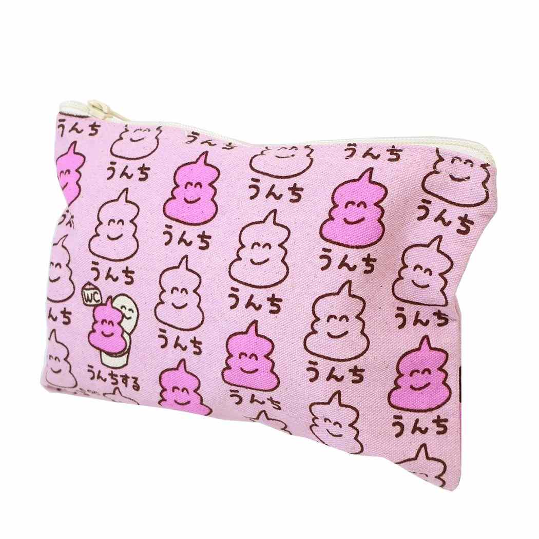 おえかきさん グッズ コスメポーチ 小物入れ ペンケース モバイルポーチ キャンバス フラットポーチ うんちさん!