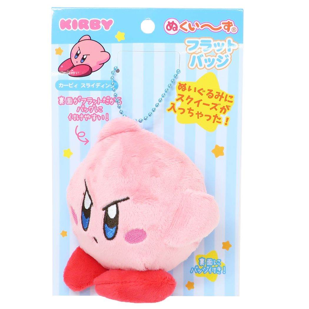 星のカービィ キャラクター マスコット ぬくいーず フラットバッジ カービィスライディング プレゼント 男の子 女の子 ギフト