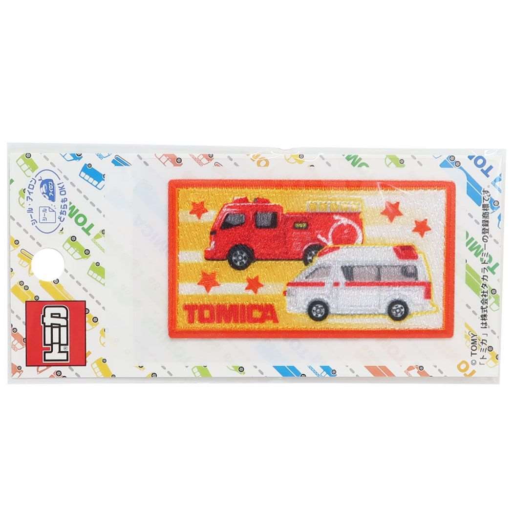トミカ グッズ ワッペン キャラクター アイロンパッチシール 消防車 救急車