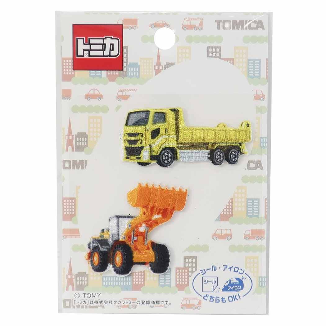 トミカ ミニ アイロンパッチシール 2枚セット ワッペン いすゞギガダンプカー&日立建機ホイールローダーZW220 TOMICA キャラクター グッズ