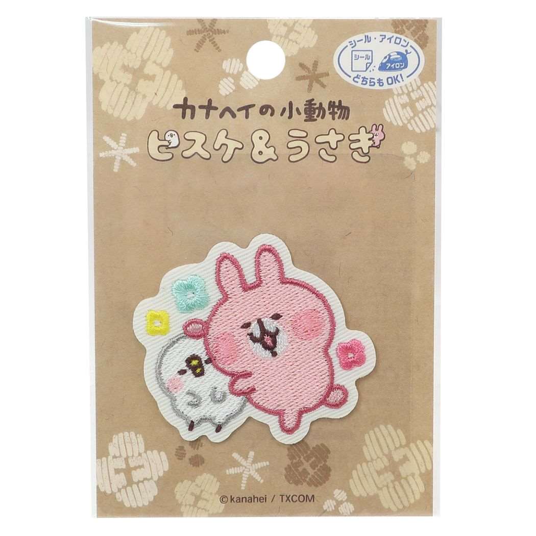 カナヘイの小動物 ワッペン アイロンパッチシール ピスケ&うさぎ01 LINEクリエイターズ パイオニア 手芸用品 プレゼント 男の子