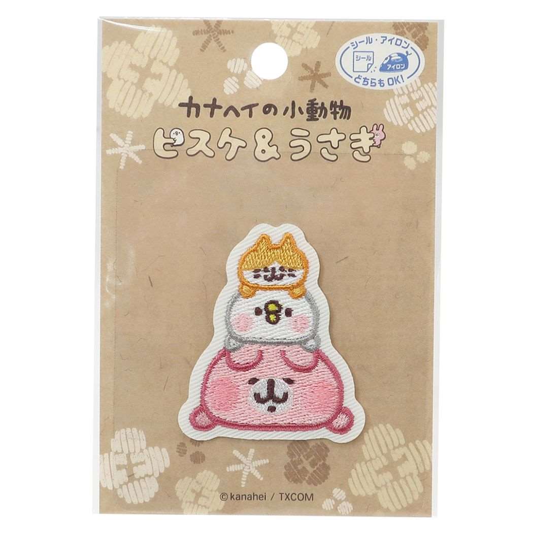 カナヘイの小動物 キャラクター ワッペン アイロンパッチシール ピスケ&うさぎ02 LINEクリエイターズ プレゼント 男の子 女の子