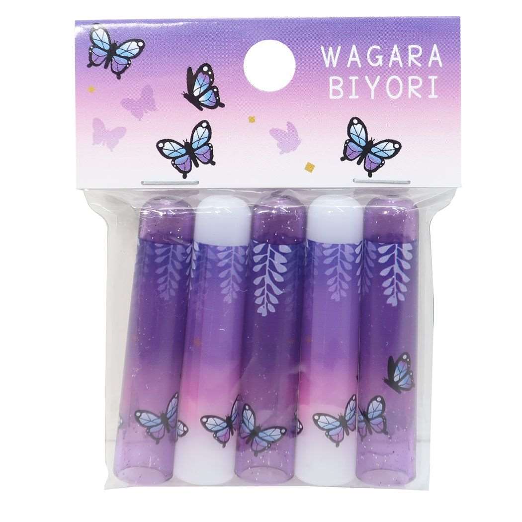 和柄びより 鉛筆キャップ えんぴつカバー 5本セット チョウ ムラサキ クーリア 新学期準備文具 プレゼント 男の子 女の子 ギフト