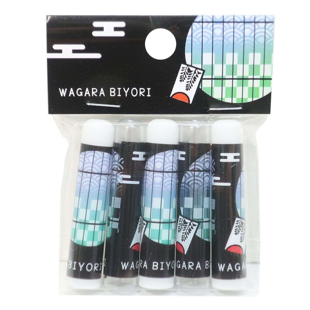 和柄びより えんぴつカバー 5本セット 鉛筆キャップ 円窓 なみ いちまつ 小学生 中学生 女の子向け かわいい グッズ プレゼン