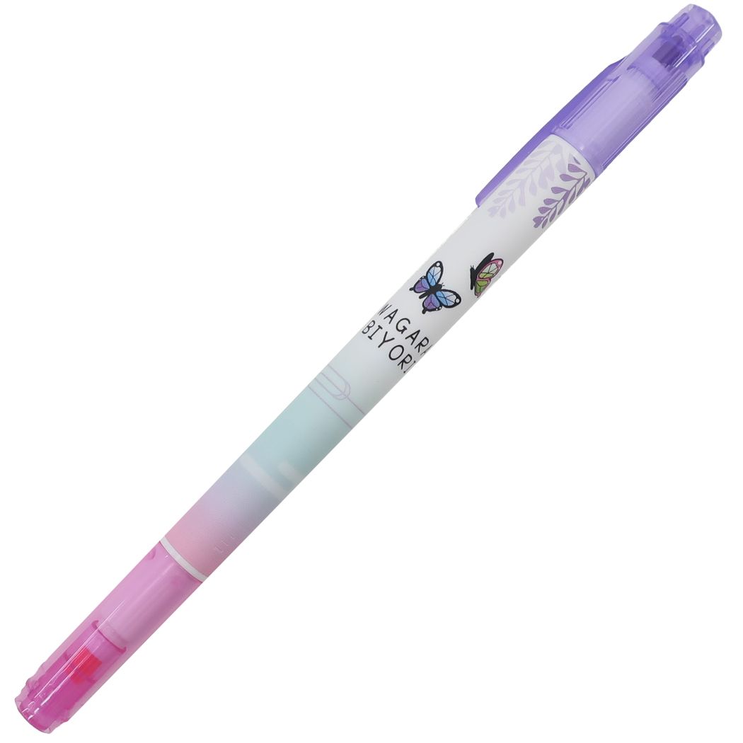 和柄びより ダブル 蛍光ペン カラーペン チョウ グラデ クーリア 新学期準備文具 小学生 中学生 高校生 プレゼント 男の子 女の子