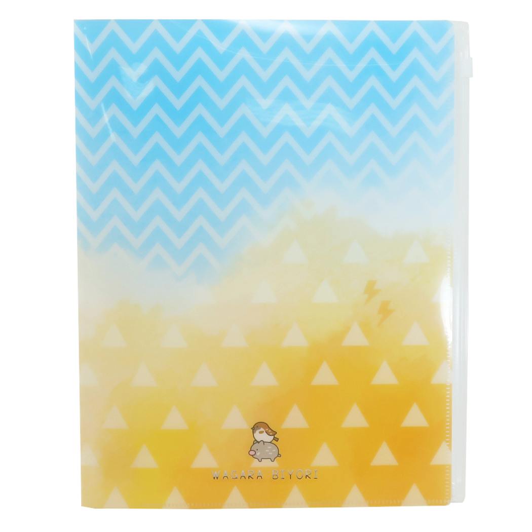 和柄びより ポケットファイル ジップファスナー付 6ポケット A4 クリアファイル やまじ×うろこ 文房具 プレゼント 男の子 女の