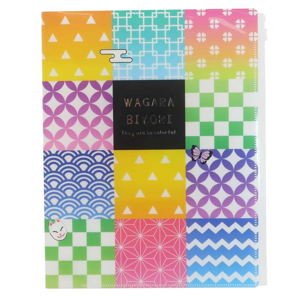 和柄びより クーリア ポケットファイル ジップファスナー付 6ポケット A4 クリアファイル みっくす プレゼント 男の子 女の子 ギ