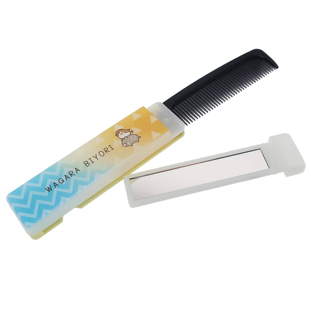 和柄びより かわいい ヘアケア用品 スライドミラー & コーム 水彩 やまじ×うろこ グッズ プレゼント 男の子 女の子 ギフト