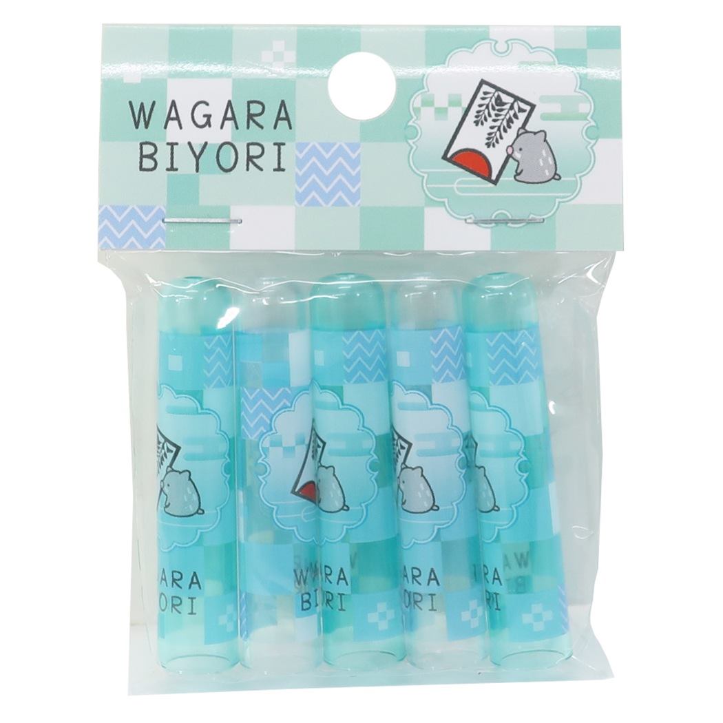 和柄びより 和風雑貨 鉛筆キャップ えんぴつカバー 5本セット 淡色 いちまつ×やまじ グッズ プレゼント 男の子 女の子 ギフト