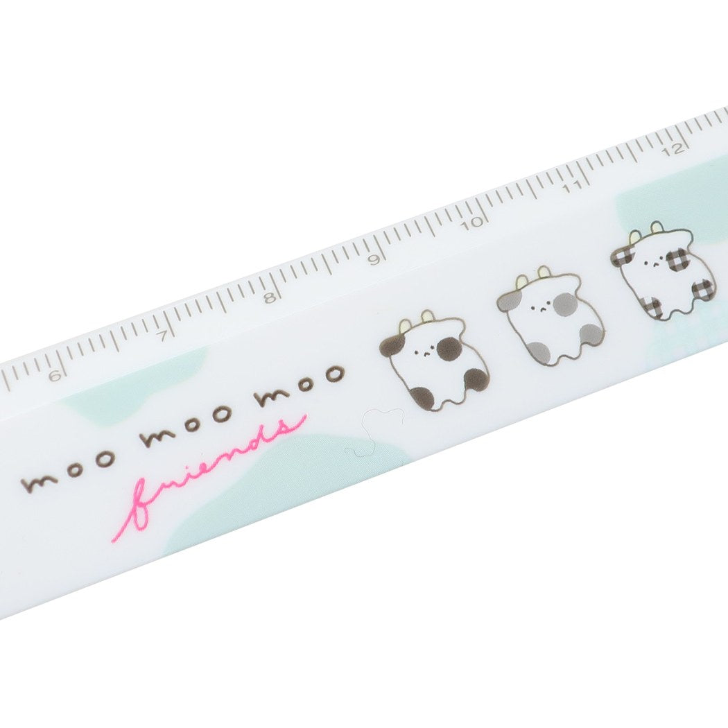 17cm スリム ストレートスケール 定規 moo moo モーモー モーモーモーフレンズ ミント 新入学 プレゼント 男の子 女の子