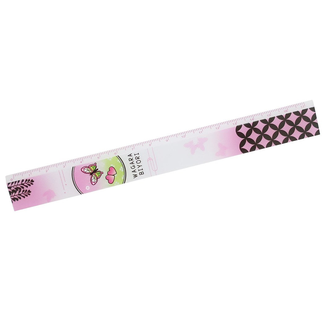 和柄びより 和風文具 17cm スリム 定規 ものさし 粋 もも グッズ プレゼント 男の子 女の子 ギフト