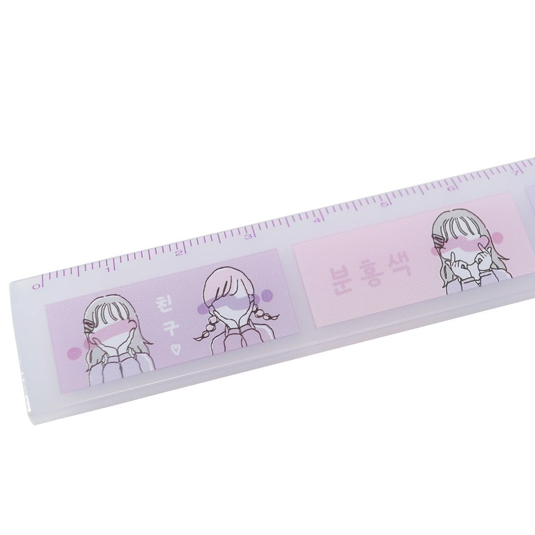 17cm スリム ストレートスケール 定規 カラーカット COLOR CUT パープルカット 新入学 新学期準備文具 小学生 中学生 高校生