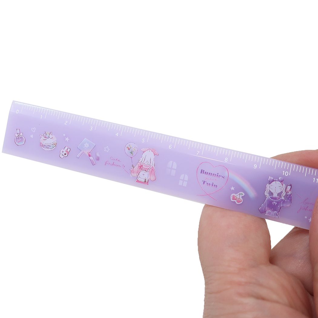 15cm スリムストレートスケール 定規 キュート Cute クーリア バニーズツイン プレゼント 男の子 女の子 ギフト