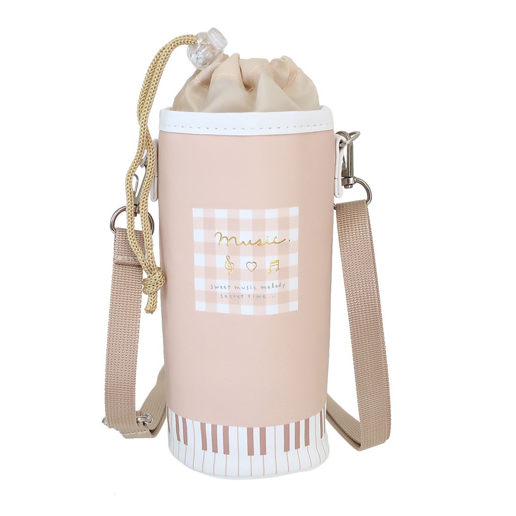 ペットボトルホルダー ショルダー付き保冷ボトルケース 音符ハート