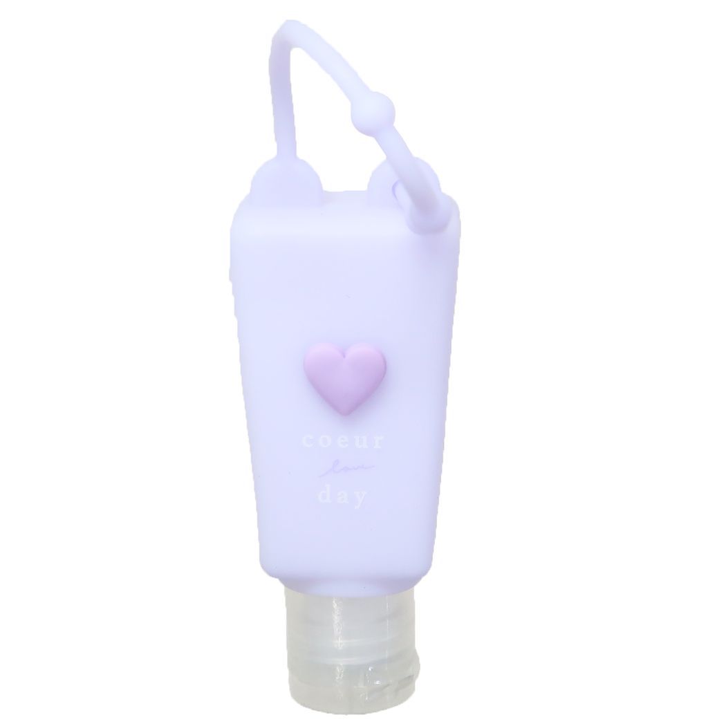 ハンド用化粧水 シリコンホルダー付き保湿ミルキーハンドジェル ハート ミルキーパープル アクアマリンの香り クーリア プレゼント 男の