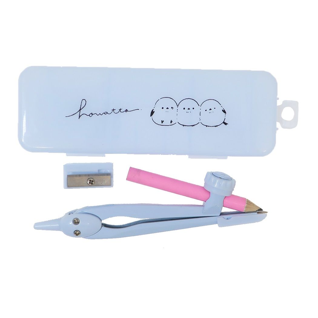 筆記用具 コンパス ほわっとえなが ライトブルー クーリア