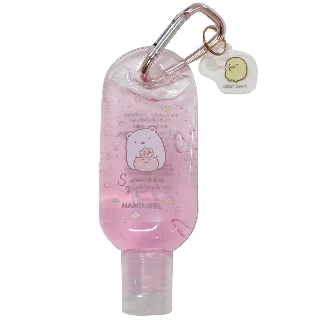 ハンドジェル カラビナ付き すみっコぐらし アルコールジェル しろくま&ふろしき ストロベリーの香り サンエックス レイス 携帯用 アルコール洗浄 手