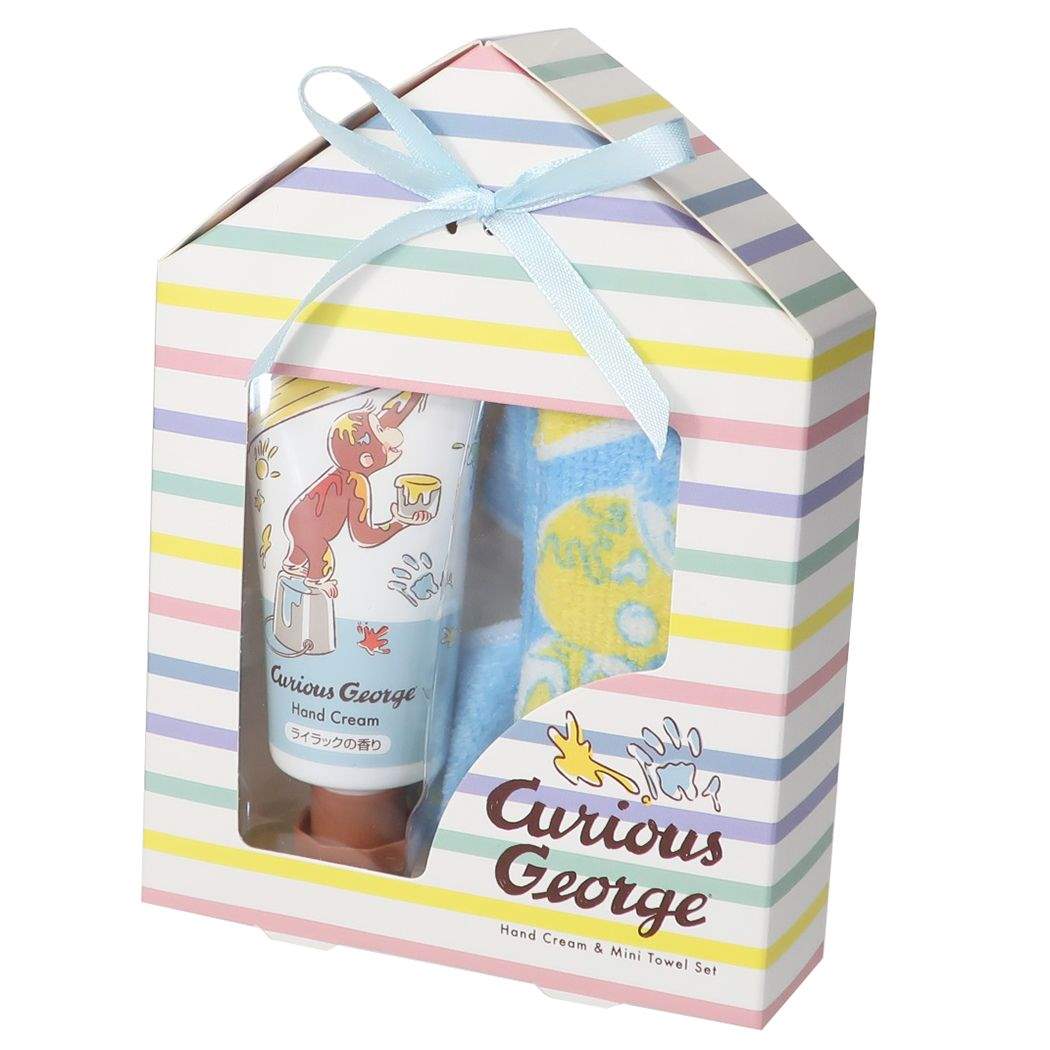 おさるのジョージ グッズ ハンドケア ギフトセット 絵本キャラクター ハンドクリーム & ミニ タオルセット プレゼント 男の子 女の