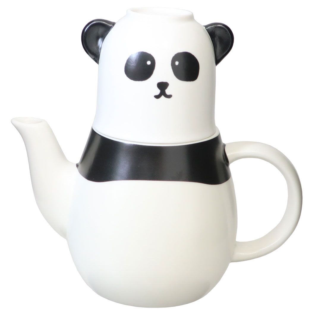 アニマル食器 ティーポット+ティーカップ ティーフォーワンセット おもしろ雑貨 プレゼント ギフト ぱんだのティーフォーワン