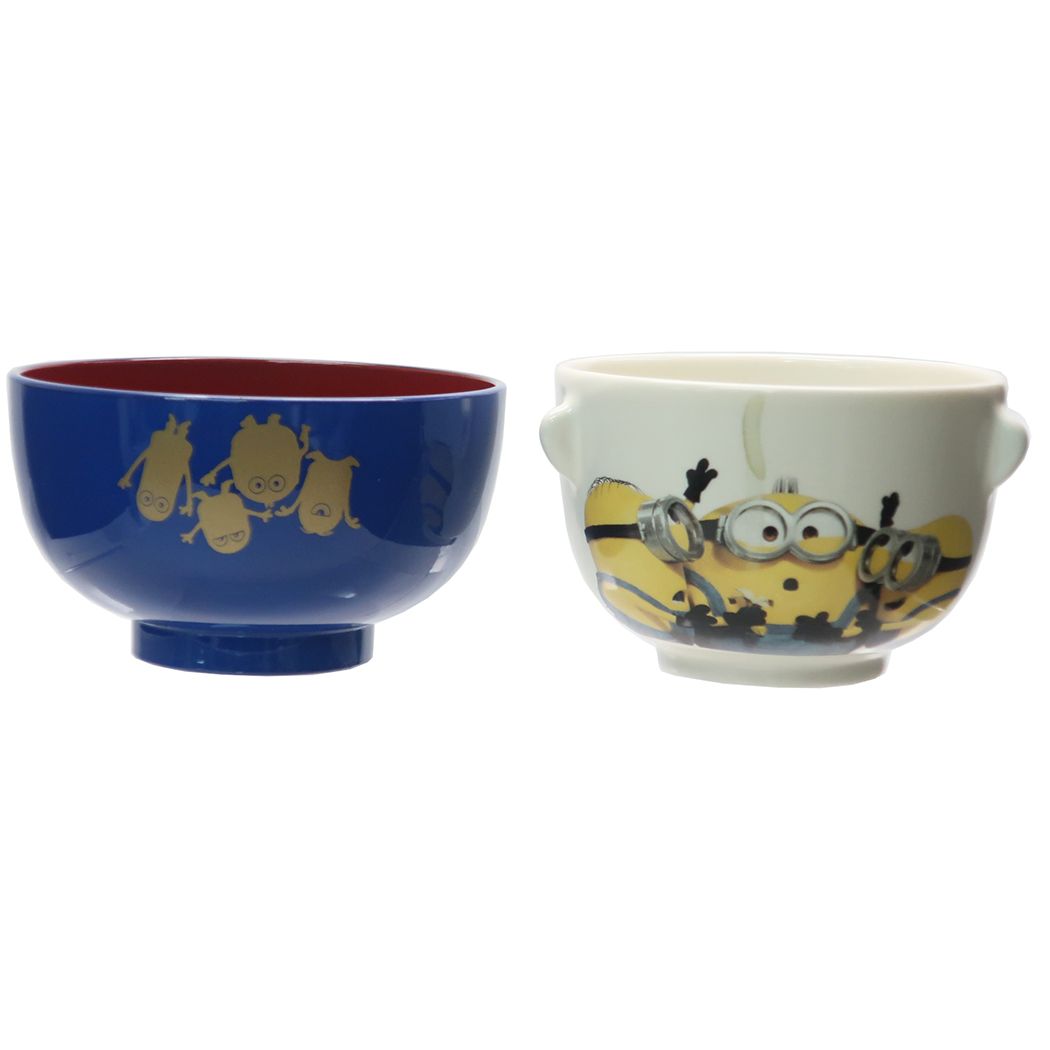 ミニオンズ ミニ お茶碗 & 汁椀 セット キッズ食器 スチュアート&ボブ ユニバーサル映画 サンアート ご飯セット プレゼント 男の