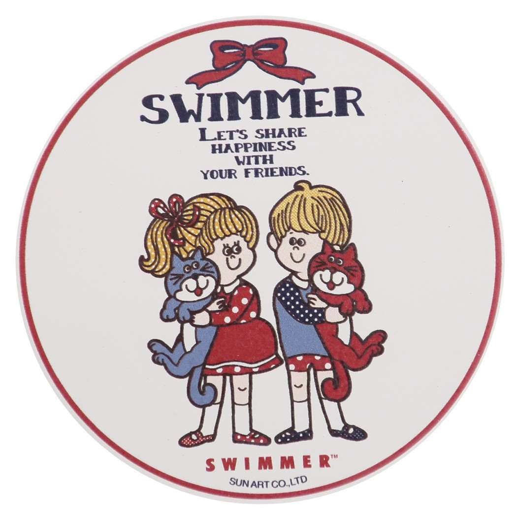 SWIMMER スイマー キャラクター テーブルウェア 磁器製 吸水 コースター BOY&GIRL グッズ プレゼント 男の子 女の子