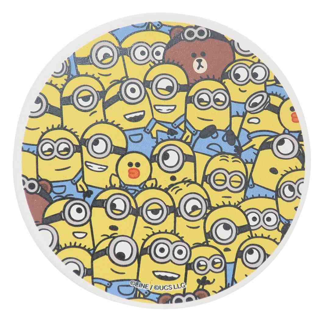 陶器製 吸水 コースター ミニオンズ×ブラウン テーブルウェア チラシ LINE FRIENDS サンアート プレゼント 男の子 女の